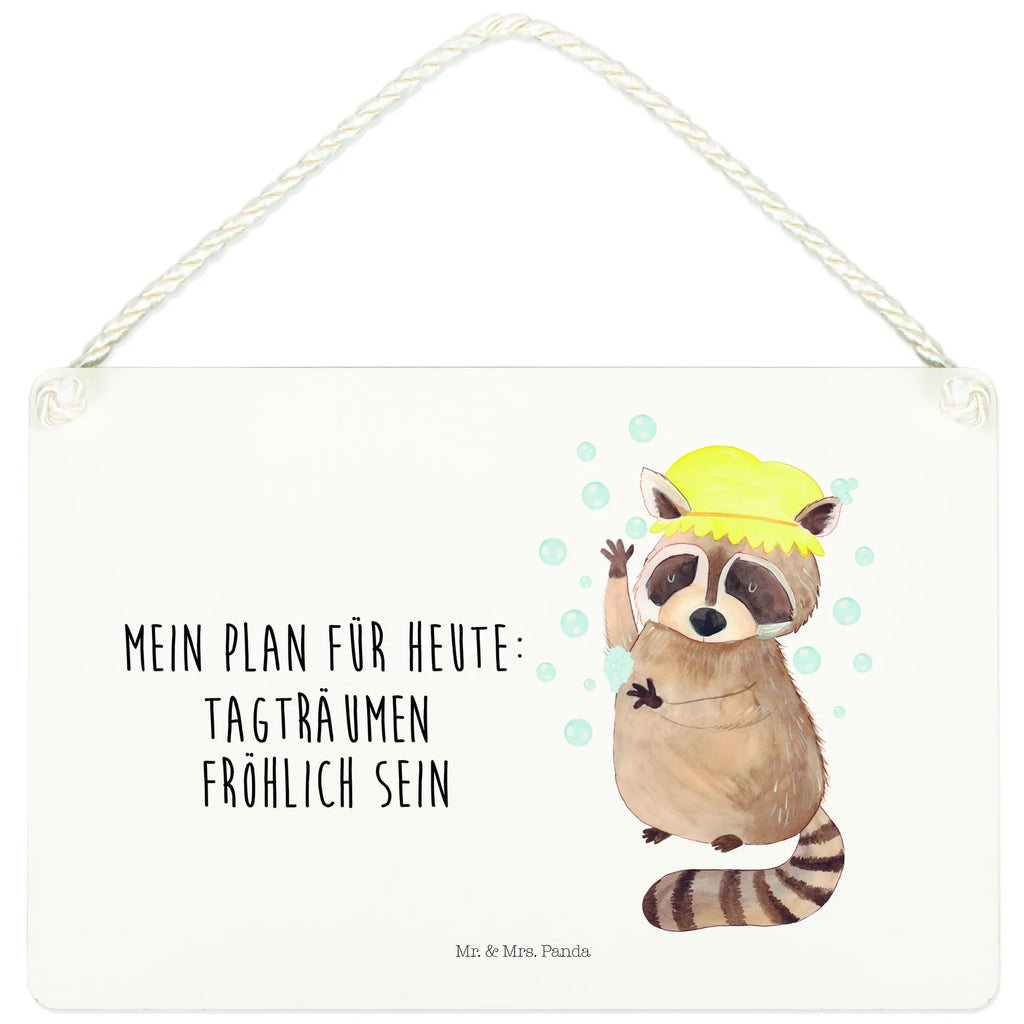 Deko Schild Waschbär Dekoschild, Deko Schild, Schild, Tür Schild, Türschild, Holzschild, Wandschild, Wanddeko, Tiermotive, Gute Laune, lustige Sprüche, Tiere, Waschbär, Tagträumen, Plan, Fröhlich, waschen, Seifenblasen