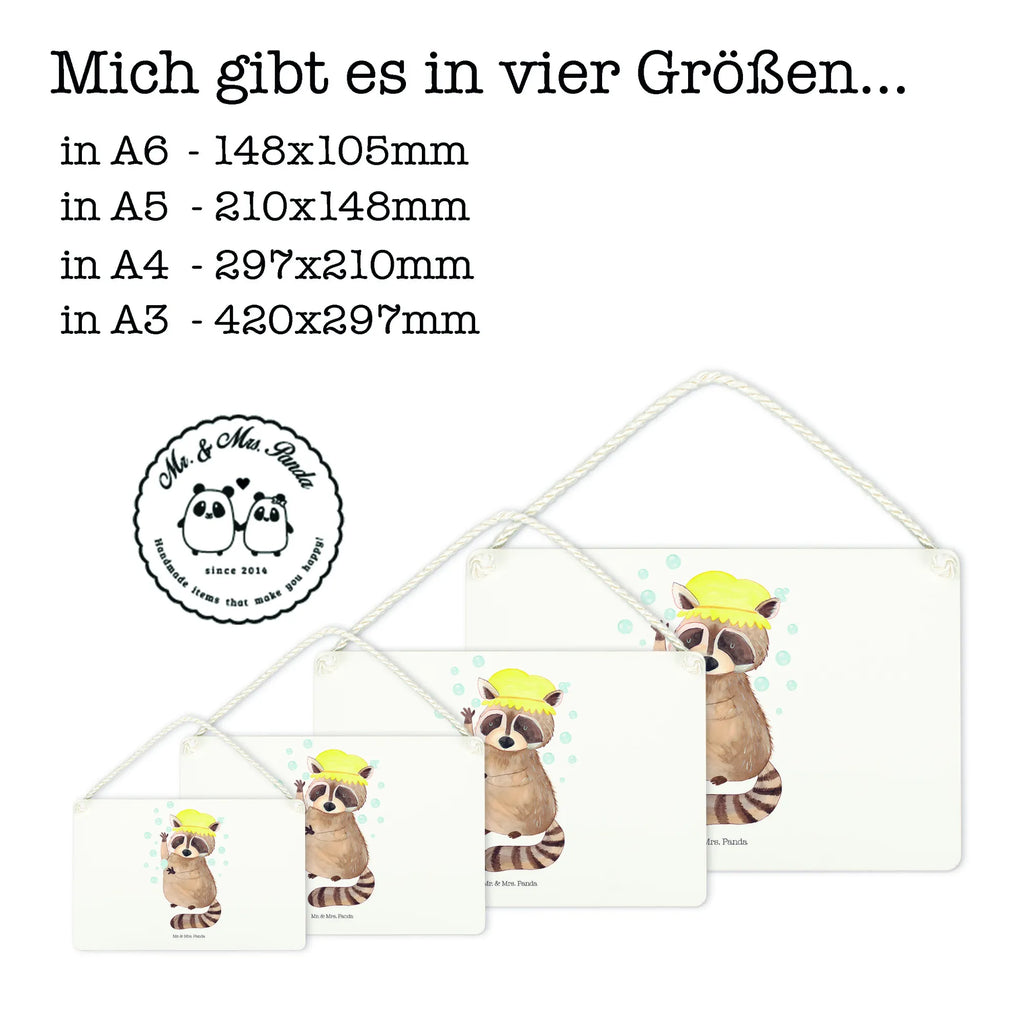 Deko Schild Waschbär Dekoschild, Deko Schild, Schild, Tür Schild, Türschild, Holzschild, Wandschild, Wanddeko, Tiermotive, Gute Laune, lustige Sprüche, Tiere, Waschbär, Tagträumen, Plan, Fröhlich, waschen, Seifenblasen