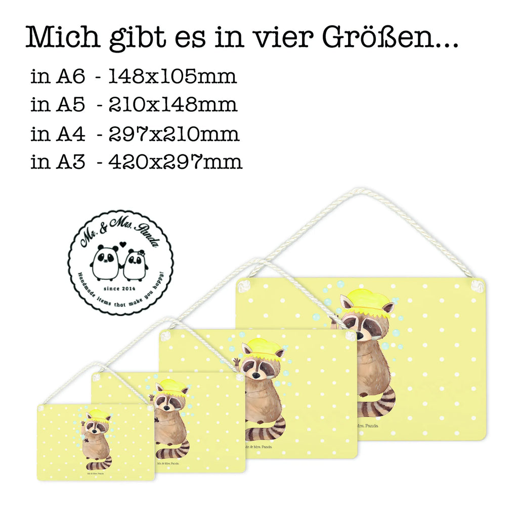 Deko Schild Waschbär Dekoschild, Deko Schild, Schild, Tür Schild, Türschild, Holzschild, Wandschild, Wanddeko, Tiermotive, Gute Laune, lustige Sprüche, Tiere, Waschbär, Tagträumen, Plan, Fröhlich, waschen, Seifenblasen