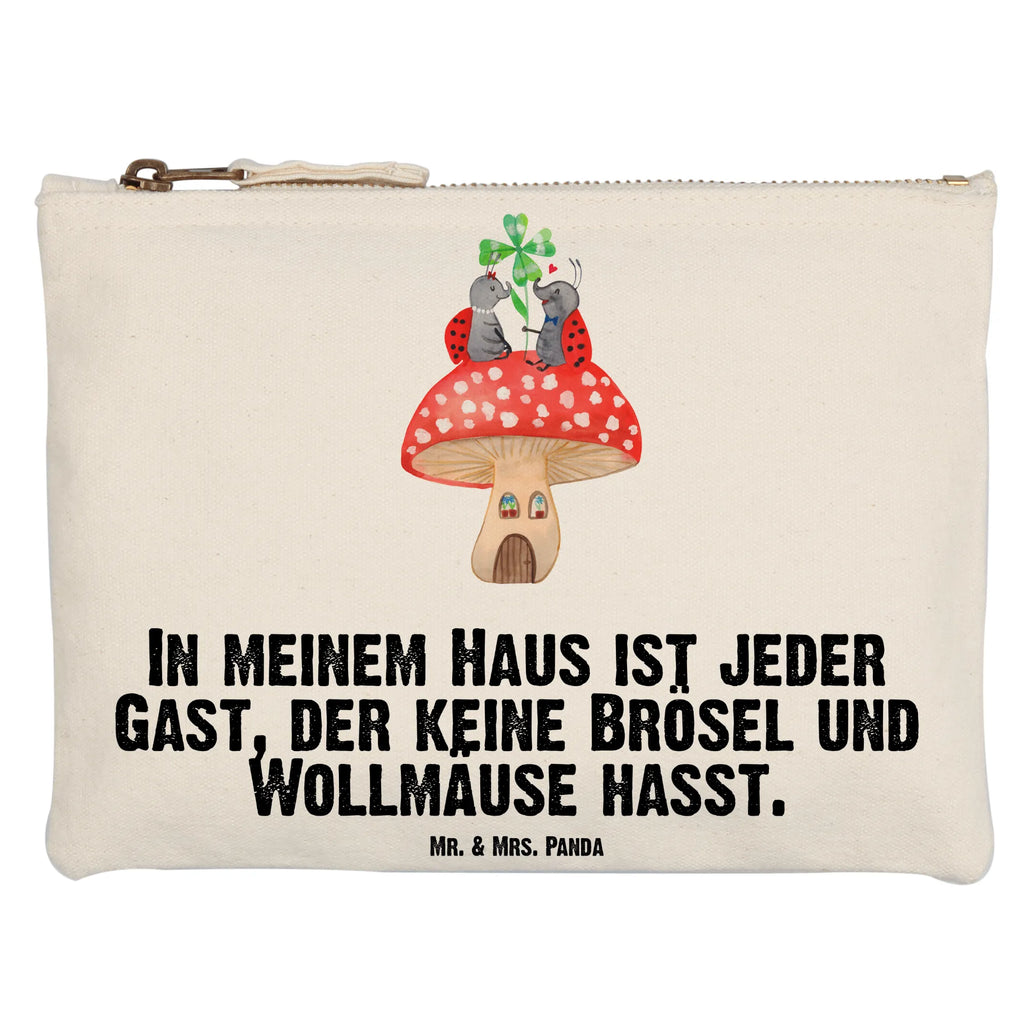 Schminktasche Marienkäfer Fliegenpilz Schminktasche, Kosmetiktasche, Kosmetikbeutel, Stiftemäppchen, Etui, Federmappe, Makeup, XXL, Schminketui, Kosmetiketui, Schlamperetui, Tiermotive, Gute Laune, lustige Sprüche, Tiere, Haus, Wohnung, zuhause, Fliegenpilz, Marienkäfer, Fleigenpilzhaus