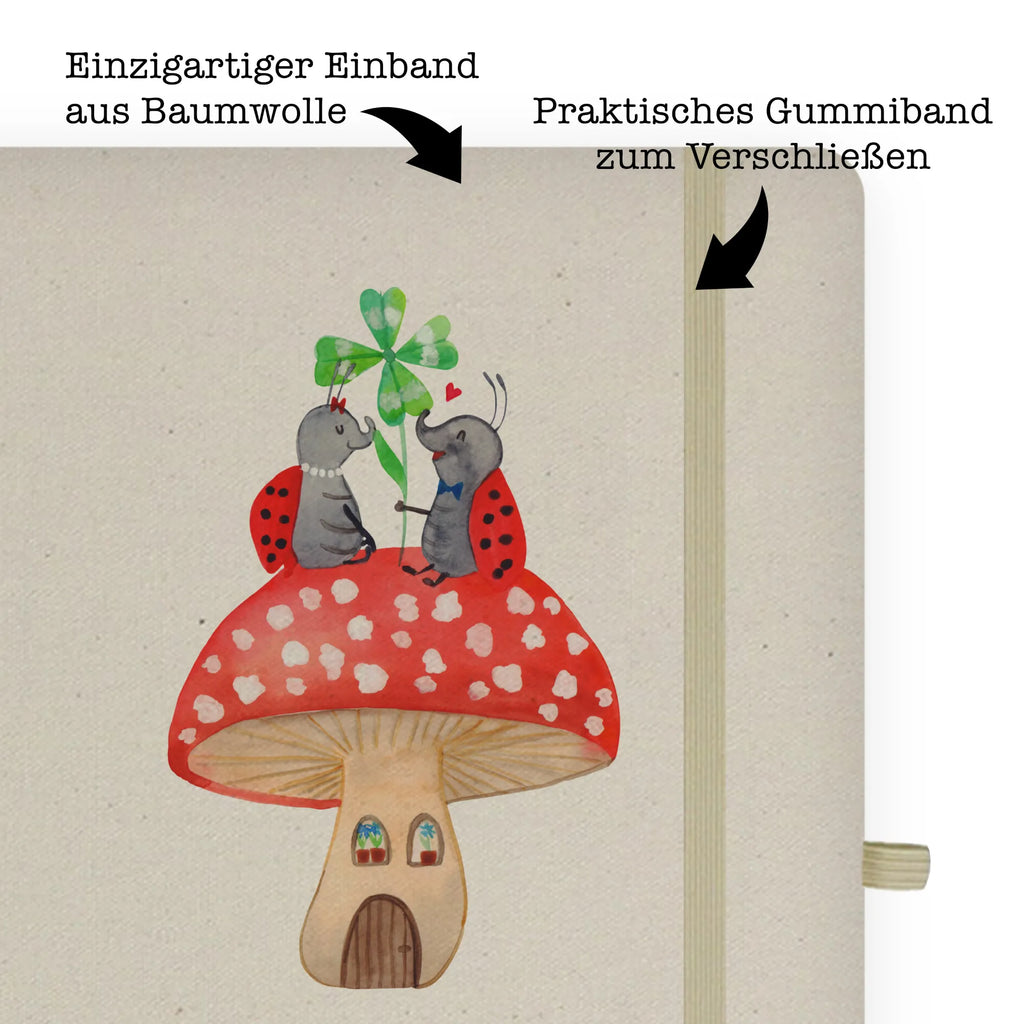 Baumwoll Notizbuch Marienkäfer Paar Fliegenpilz Notizen, Eintragebuch, Tagebuch, Notizblock, Adressbuch, Journal, Kladde, Skizzenbuch, Notizheft, Schreibbuch, Schreibheft, Tiermotive, Gute Laune, lustige Sprüche, Tiere, Haus, Wohnung, zuhause, Fliegenpilz, Marienkäfer, Fleigenpilzhaus