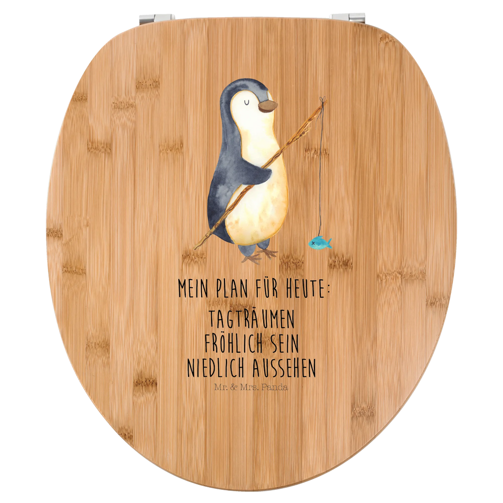 Motiv WC Sitz Pinguin Angler Klobrille, Klodeckel, Toilettendeckel, WC-Sitz, Toilette, Pinguin, Pinguine, Angeln, Angler, Tagträume, Hobby, Plan, Planer, Tagesplan, Neustart, Motivation, Geschenk, Freundinnen, Geschenkidee, Urlaub, Wochenende