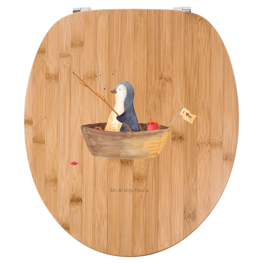 Motiv WC Sitz Pinguin Angelboot Klobrille, Klodeckel, Toilettendeckel, WC-Sitz, Toilette, Pinguin, Pinguine, Angeln, Boot, Angelboot, Lebenslust, Leben, genießen, Motivation, Neustart, Neuanfang, Trennung, Scheidung, Geschenkidee Liebeskummer