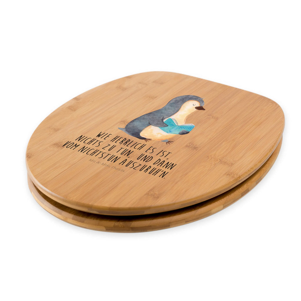 Motiv WC Sitz Pinguin Buch Klobrille, Klodeckel, Toilettendeckel, WC-Sitz, Toilette, Pinguin, Pinguine, Buch, Lesen, Bücherwurm, Nichtstun, Faulenzen, Ferien, Urlaub, Freizeit