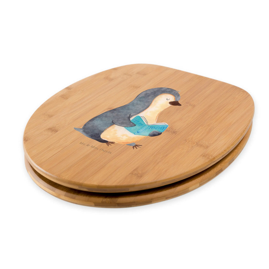 Motiv WC Sitz Pinguin Buch Klobrille, Klodeckel, Toilettendeckel, WC-Sitz, Toilette, Pinguin, Pinguine, Buch, Lesen, Bücherwurm, Nichtstun, Faulenzen, Ferien, Urlaub, Freizeit