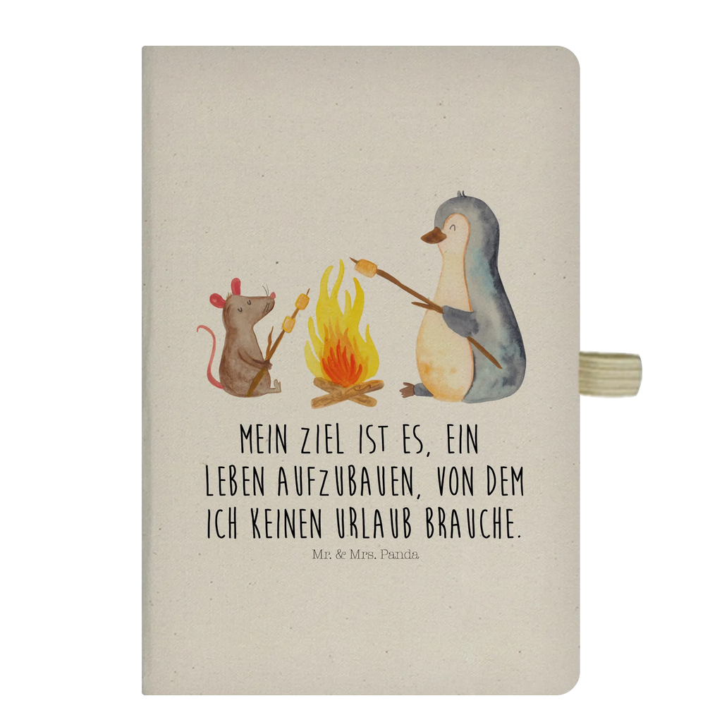 Baumwoll Notizbuch Pinguin Lagerfeuer Notizen, Eintragebuch, Tagebuch, Notizblock, Adressbuch, Journal, Kladde, Skizzenbuch, Notizheft, Schreibbuch, Schreibheft, Pinguin, Maus, Pinguine, Lagerfeuer, Leben, Arbeit, Job, Motivation, Büro, Büroalltag, Lebensspruch, Lebensmotivation, Neustart, Liebe, grillen, Feuer, Marshmallows