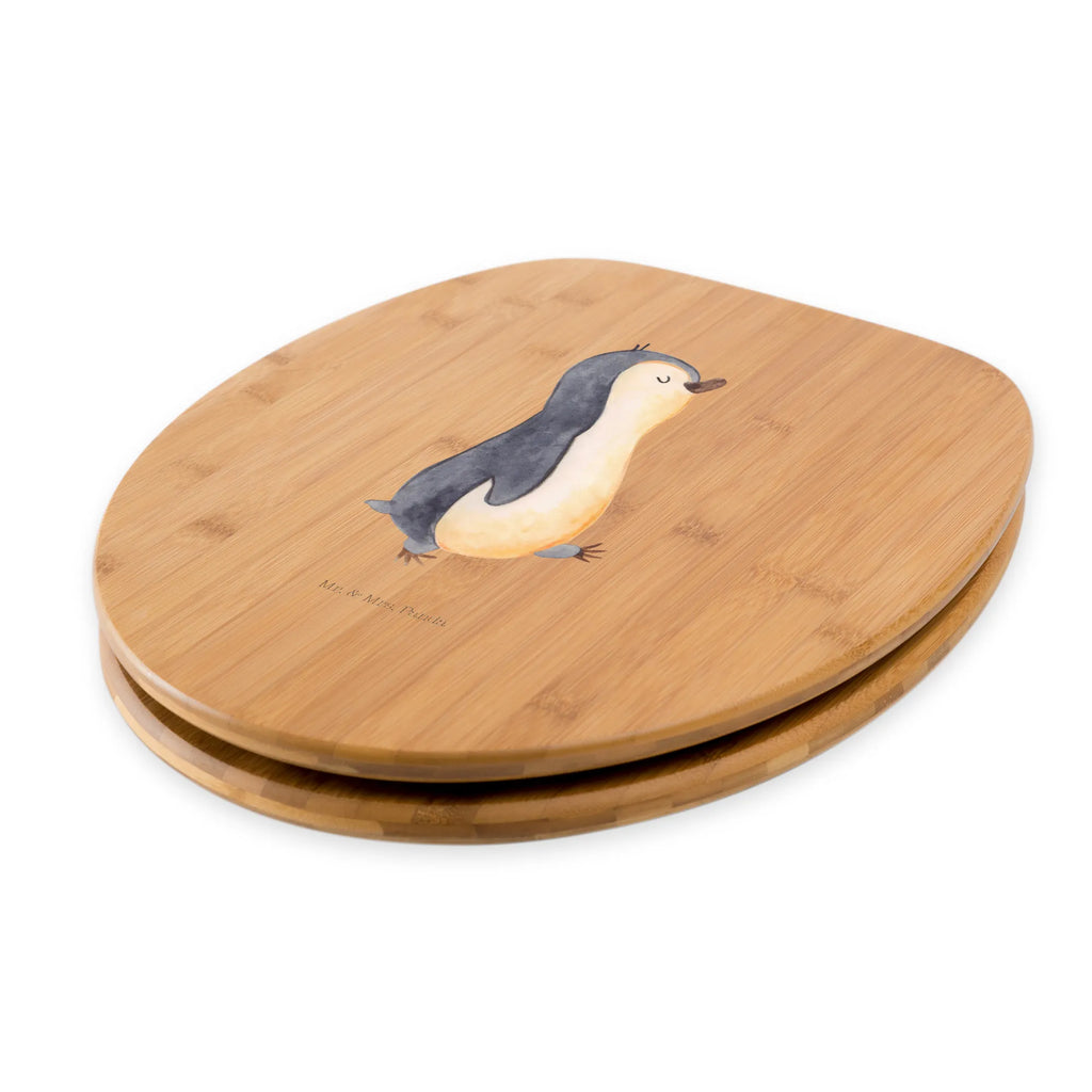 Motiv WC Sitz Pinguin marschierend Klobrille, Klodeckel, Toilettendeckel, WC-Sitz, Toilette, Pinguin, Pinguine, Frühaufsteher, Langschläfer, Bruder, Schwester, Familie