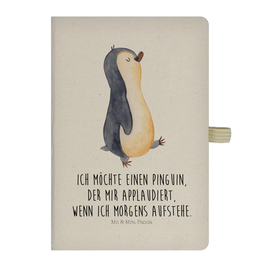 Baumwoll Notizbuch Pinguin marschierend Notizen, Eintragebuch, Tagebuch, Notizblock, Adressbuch, Journal, Kladde, Skizzenbuch, Notizheft, Schreibbuch, Schreibheft, Pinguin, Pinguine, Frühaufsteher, Langschläfer, Bruder, Schwester, Familie