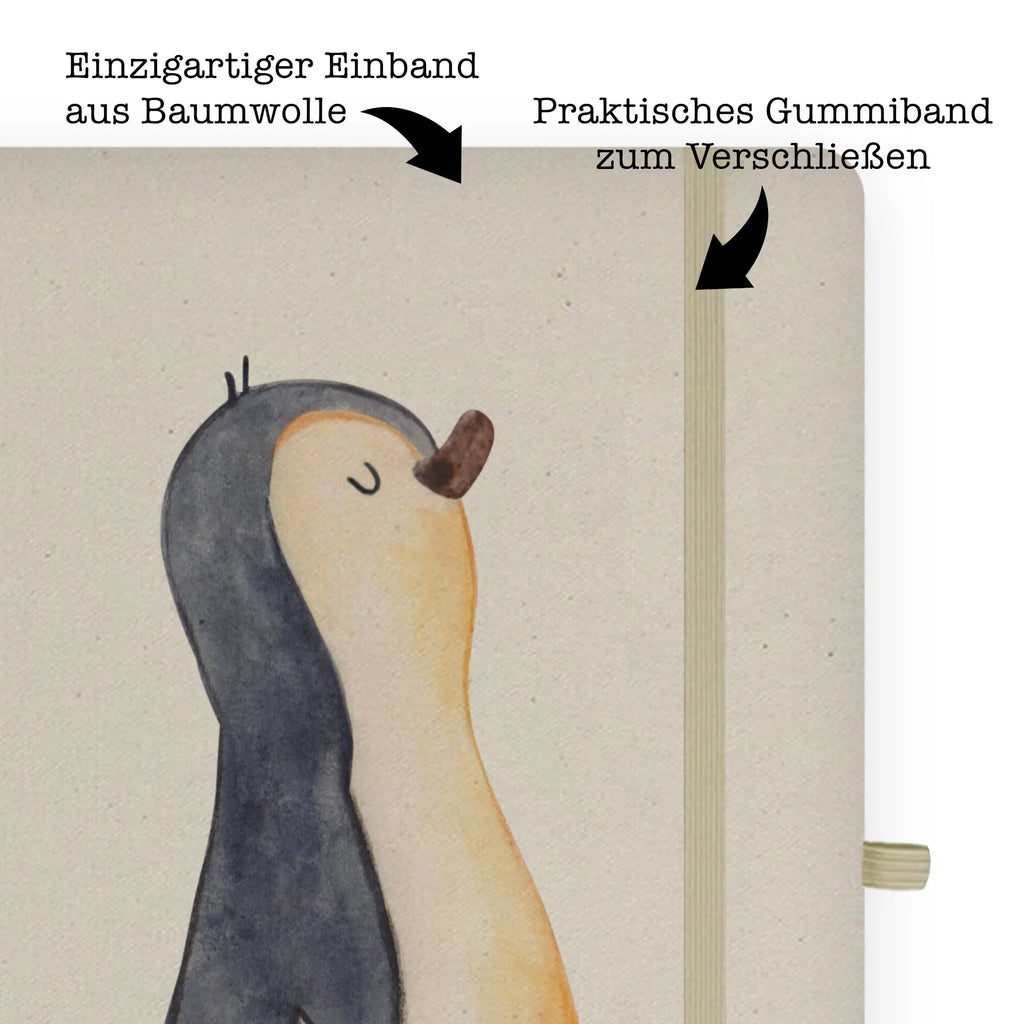 Baumwoll Notizbuch Pinguin marschierend Notizen, Eintragebuch, Tagebuch, Notizblock, Adressbuch, Journal, Kladde, Skizzenbuch, Notizheft, Schreibbuch, Schreibheft, Pinguin, Pinguine, Frühaufsteher, Langschläfer, Bruder, Schwester, Familie