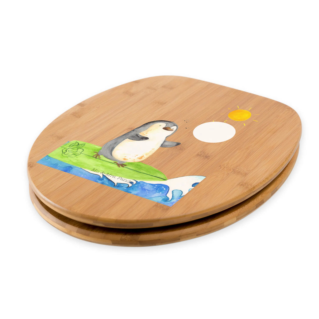 Motiv WC Sitz Pinguin Surfer Klobrille, Klodeckel, Toilettendeckel, WC-Sitz, Toilette, Pinguin, Pinguine, surfen, Surfer, Hawaii, Urlaub, Wellen, Wellen reiten, Portugal