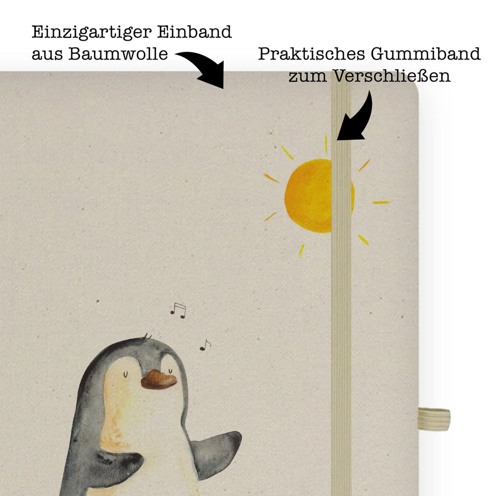 Baumwoll Notizbuch Pinguin Surfer Notizen, Eintragebuch, Tagebuch, Notizblock, Adressbuch, Journal, Kladde, Skizzenbuch, Notizheft, Schreibbuch, Schreibheft, Pinguin, Pinguine, surfen, Surfer, Hawaii, Urlaub, Wellen, Wellen reiten, Portugal