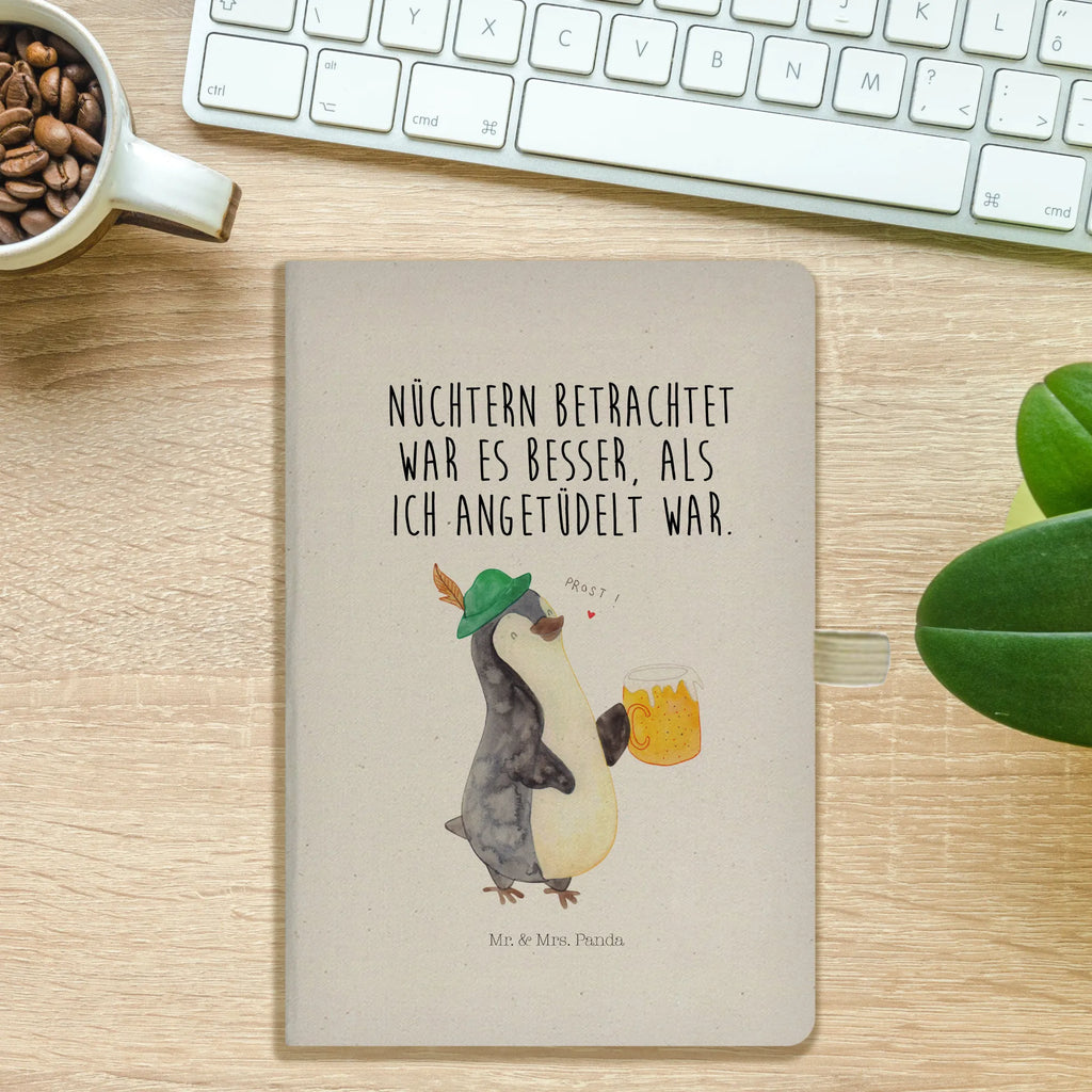 Baumwoll Notizbuch Pinguin Bier Notizen, Eintragebuch, Tagebuch, Notizblock, Adressbuch, Journal, Kladde, Skizzenbuch, Notizheft, Schreibbuch, Schreibheft, Pinguin, Pinguine, Bier, Oktoberfest