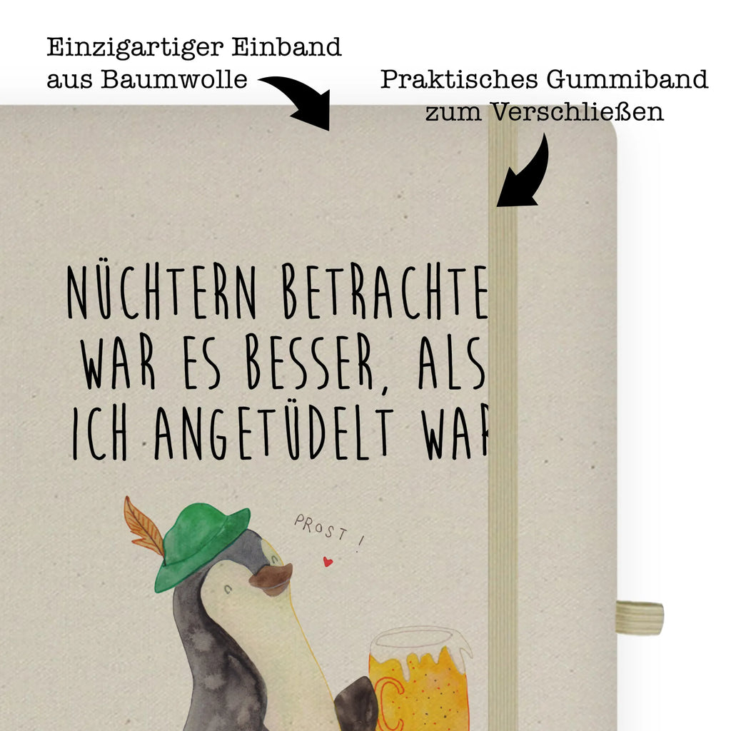 Baumwoll Notizbuch Pinguin Bier Notizen, Eintragebuch, Tagebuch, Notizblock, Adressbuch, Journal, Kladde, Skizzenbuch, Notizheft, Schreibbuch, Schreibheft, Pinguin, Pinguine, Bier, Oktoberfest