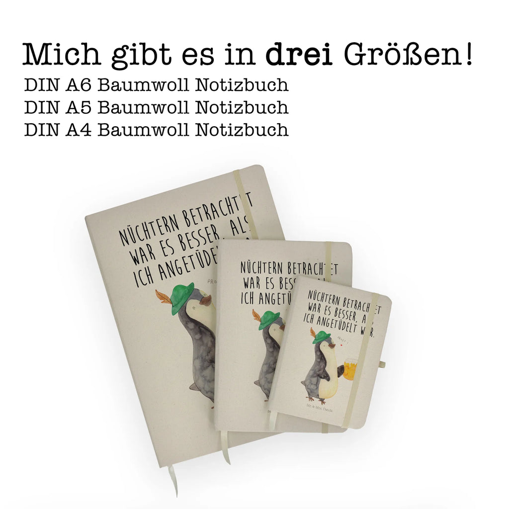 Baumwoll Notizbuch Pinguin Bier Notizen, Eintragebuch, Tagebuch, Notizblock, Adressbuch, Journal, Kladde, Skizzenbuch, Notizheft, Schreibbuch, Schreibheft, Pinguin, Pinguine, Bier, Oktoberfest