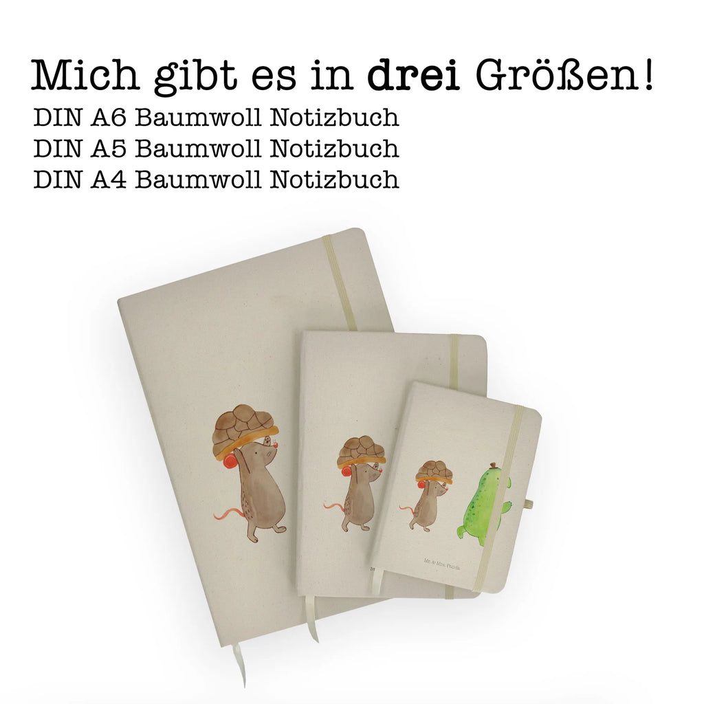 Baumwoll Notizbuch Schildkröte & Maus Notizen, Eintragebuch, Tagebuch, Notizblock, Adressbuch, Journal, Kladde, Skizzenbuch, Notizheft, Schreibbuch, Schreibheft, Schildkröte, Maus, Freunde, Freundinnen, beste Freunde, beste Freundinnen