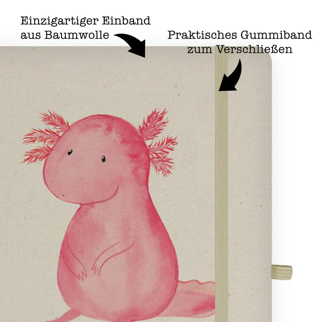 Baumwoll Notizbuch Axolotl null Notizen, Eintragebuch, Tagebuch, Notizblock, Adressbuch, Journal, Kladde, Skizzenbuch, Notizheft, Schreibbuch, Schreibheft, Axolotl, Molch, Axolot, vergnügt, fröhlich, zufrieden, Lebensstil, Weisheit, Lebensweisheit, Liebe, Freundin