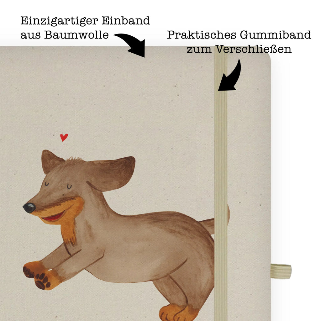 Baumwoll Notizbuch Hund Dackel fröhlich Notizen, Eintragebuch, Tagebuch, Notizblock, Adressbuch, Journal, Kladde, Skizzenbuch, Notizheft, Schreibbuch, Schreibheft, Hund, Hundemotiv, Haustier, Hunderasse, Tierliebhaber, Hundebesitzer, Sprüche, Hunde, Dackel, Dachshund, happy dog