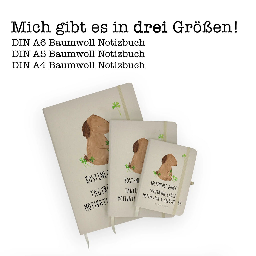 Baumwoll Notizbuch Hund Kleeblatt Notizen, Eintragebuch, Tagebuch, Notizblock, Adressbuch, Journal, Kladde, Skizzenbuch, Notizheft, Schreibbuch, Schreibheft, Hund, Hundemotiv, Haustier, Hunderasse, Tierliebhaber, Hundebesitzer, Sprüche, Kleeblatt, Glück, Tagträume, Motivation, Neuanfang, Geschenk, Glücksbringer, Selbstliebe, Achtsamkeit