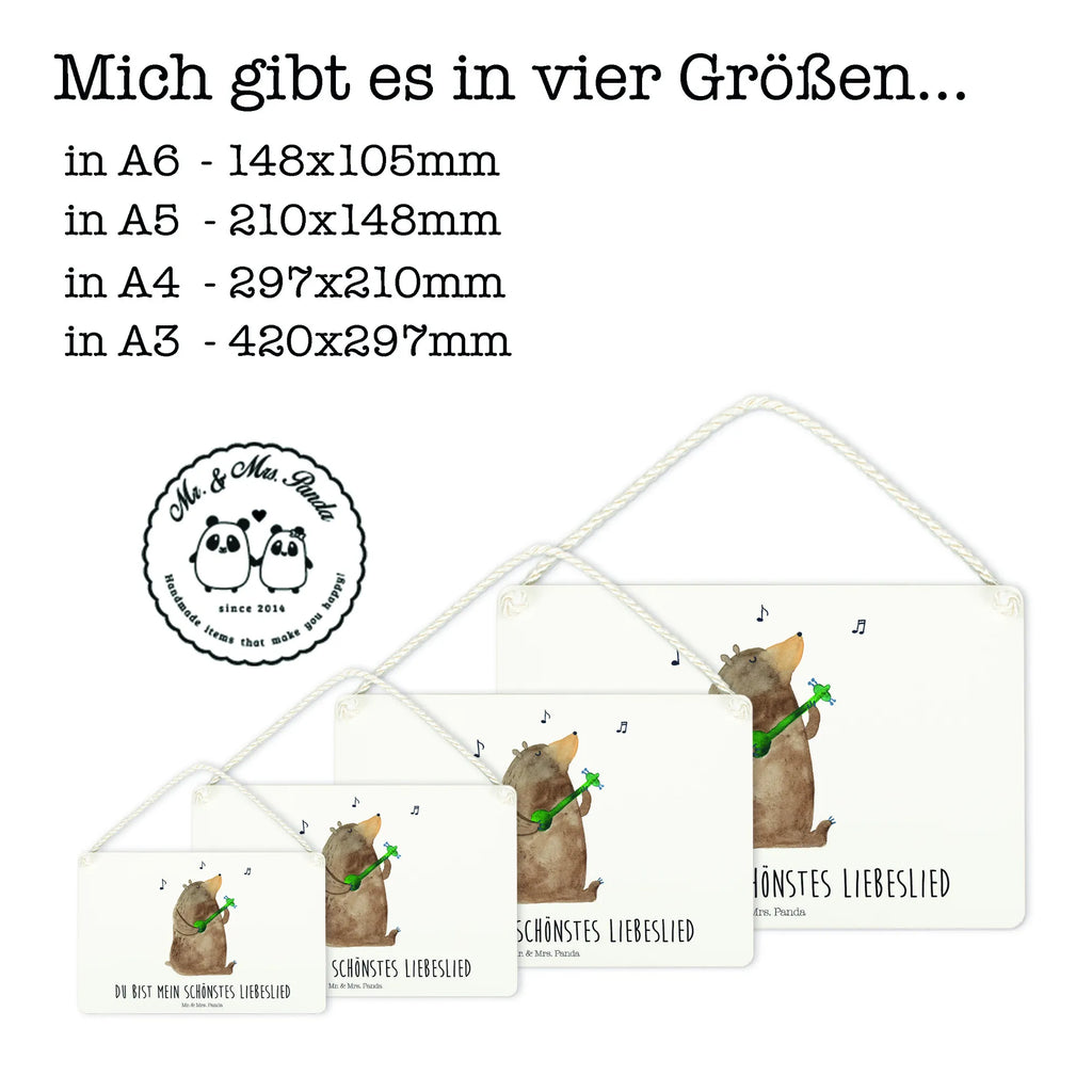 Deko Schild Bär Lied Dekoschild, Deko Schild, Schild, Tür Schild, Türschild, Holzschild, Wandschild, Wanddeko, Bär, Teddy, Teddybär, Bärchen, Bear, Liebeslied, Lied, Song, Valentinstag, Valentine, Geschenk, Partner, Liebe, Freundin, Frau, Herz, Spruch