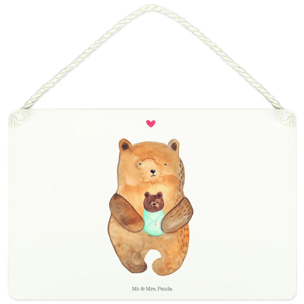 Deko Schild Bär mit Baby Dekoschild, Deko Schild, Schild, Tür Schild, Türschild, Holzschild, Wandschild, Wanddeko, Bär, Teddy, Teddybär, Eltern, Mutter, Baby, Taufe, Geburt, Nichte, Neffe, Enkel, Enkelin, Täufling, Geburtstag, Glückwunsch