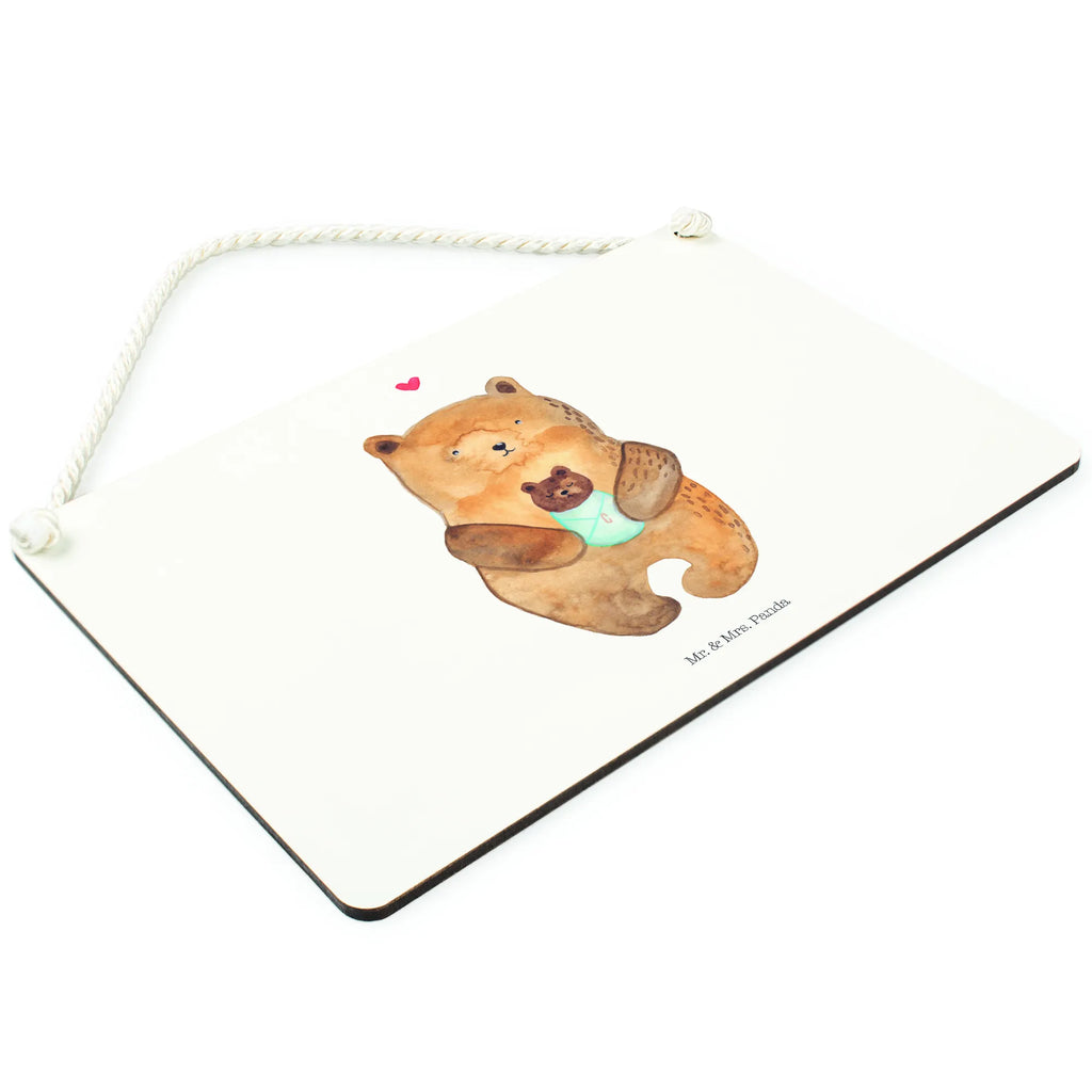 Deko Schild Bär mit Baby Dekoschild, Deko Schild, Schild, Tür Schild, Türschild, Holzschild, Wandschild, Wanddeko, Bär, Teddy, Teddybär, Eltern, Mutter, Baby, Taufe, Geburt, Nichte, Neffe, Enkel, Enkelin, Täufling, Geburtstag, Glückwunsch