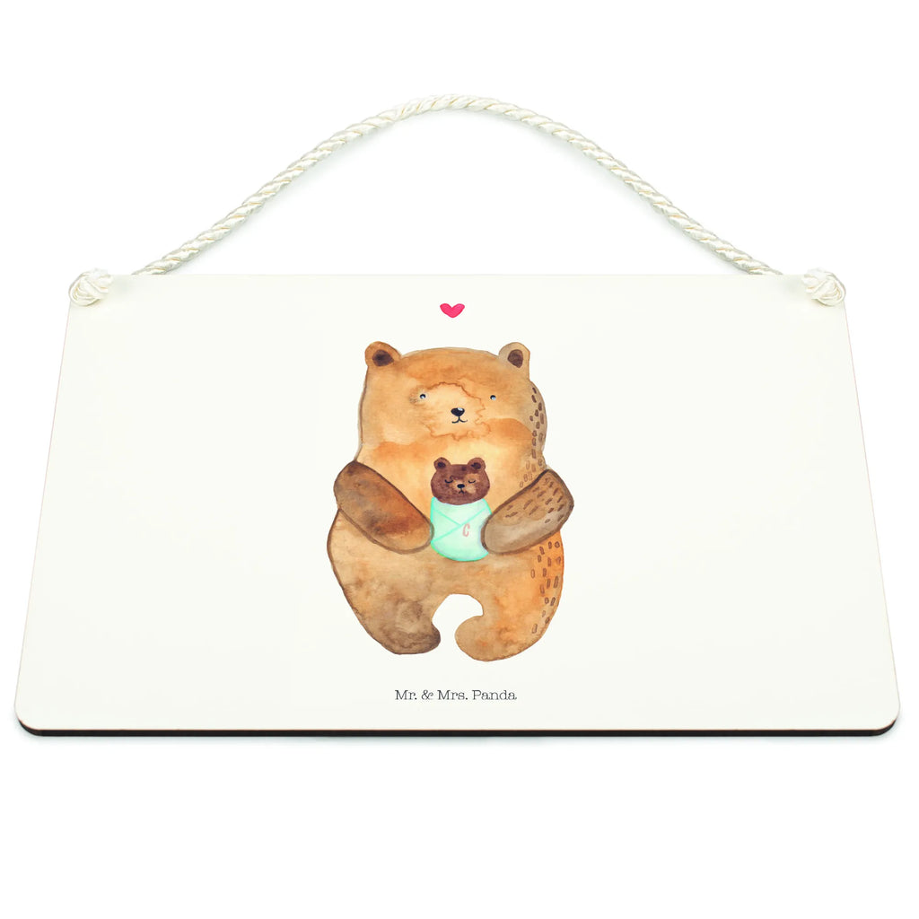 Deko Schild Bär mit Baby Dekoschild, Deko Schild, Schild, Tür Schild, Türschild, Holzschild, Wandschild, Wanddeko, Bär, Teddy, Teddybär, Eltern, Mutter, Baby, Taufe, Geburt, Nichte, Neffe, Enkel, Enkelin, Täufling, Geburtstag, Glückwunsch