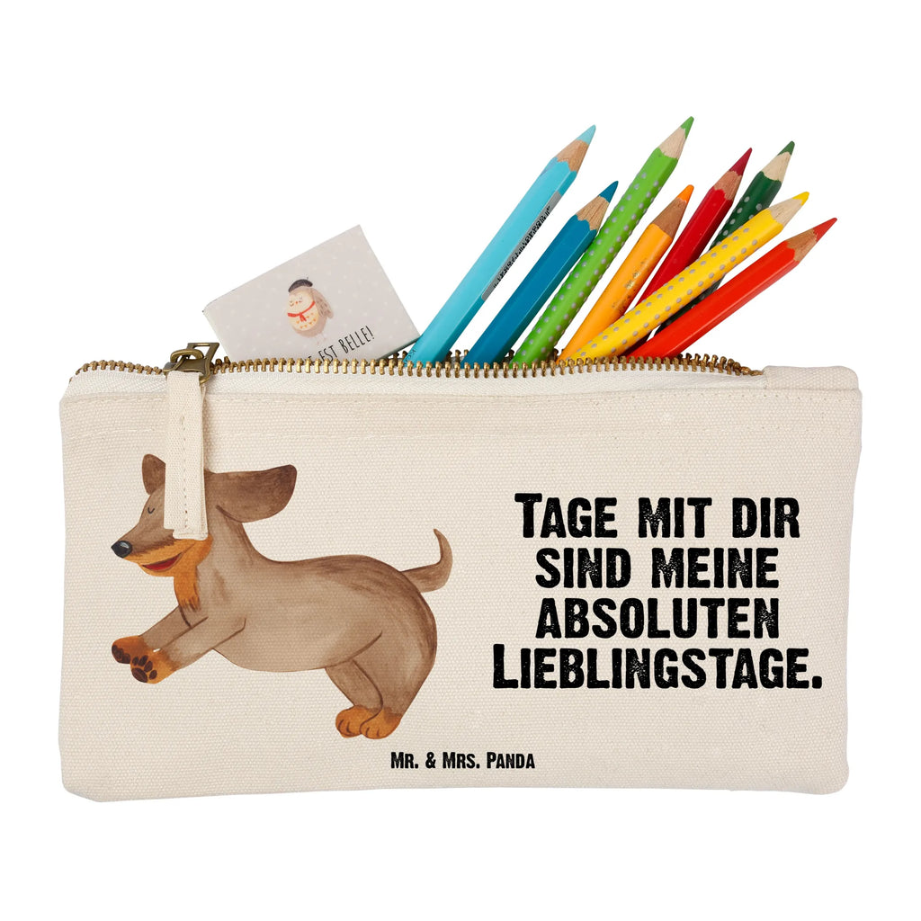 Schminktasche Hund Dackel fröhlich Schminktasche, Kosmetiktasche, Kosmetikbeutel, Stiftemäppchen, Etui, Federmappe, Makeup, XXL, Schminketui, Kosmetiketui, Schlamperetui, Hund, Hundemotiv, Haustier, Hunderasse, Tierliebhaber, Hundebesitzer, Sprüche, Hunde, Dackel, Dachshund, happy dog