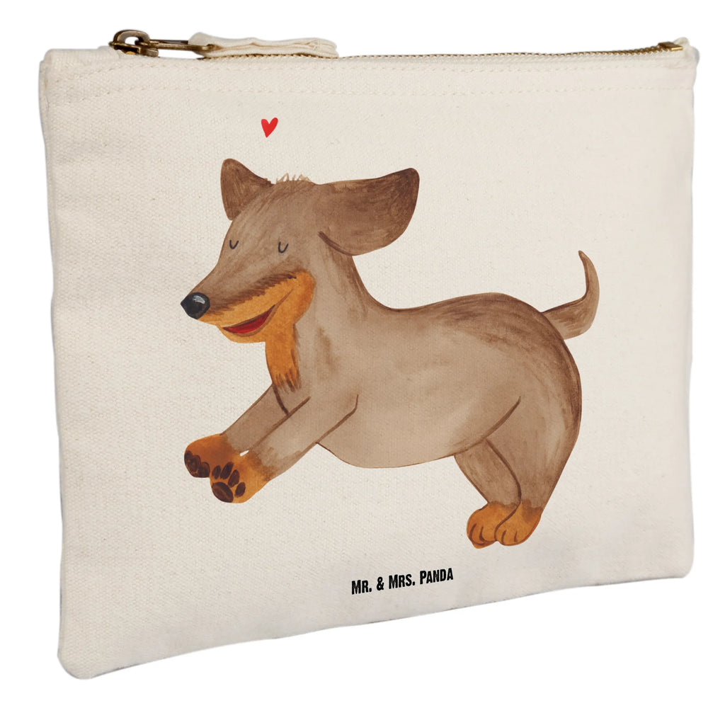 Schminktasche Hund Dackel fröhlich Schminktasche, Kosmetiktasche, Kosmetikbeutel, Stiftemäppchen, Etui, Federmappe, Makeup, XXL, Schminketui, Kosmetiketui, Schlamperetui, Hund, Hundemotiv, Haustier, Hunderasse, Tierliebhaber, Hundebesitzer, Sprüche, Hunde, Dackel, Dachshund, happy dog