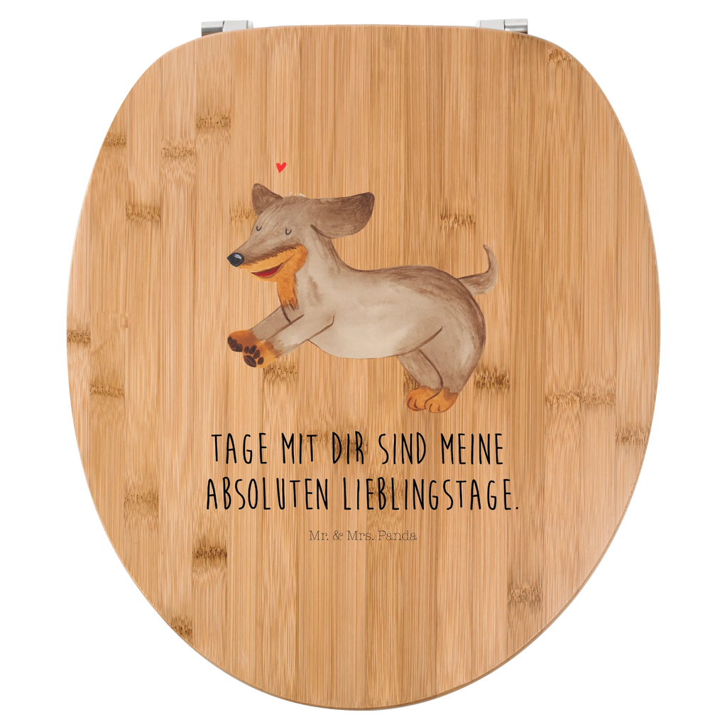 Motiv WC Sitz Hund Dackel fröhlich Klobrille, Klodeckel, Toilettendeckel, WC-Sitz, Toilette, Hund, Hundemotiv, Haustier, Hunderasse, Tierliebhaber, Hundebesitzer, Sprüche, Hunde, Dackel, Dachshund, happy dog