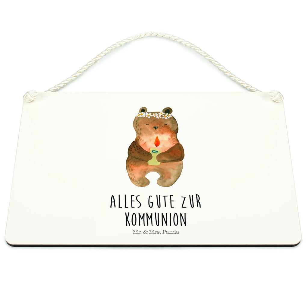 Deko Schild Kommunion-Bär Dekoschild, Deko Schild, Schild, Tür Schild, Türschild, Holzschild, Wandschild, Wanddeko, Bär, Teddy, Teddybär, Kommunion, Gottes Segen, Taufkerze, katholisch