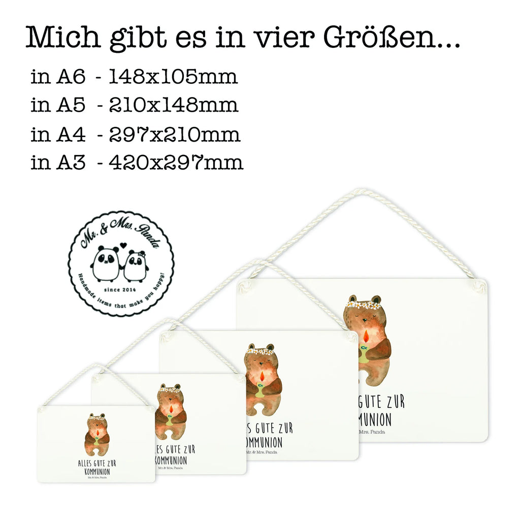 Deko Schild Kommunion-Bär Dekoschild, Deko Schild, Schild, Tür Schild, Türschild, Holzschild, Wandschild, Wanddeko, Bär, Teddy, Teddybär, Kommunion, Gottes Segen, Taufkerze, katholisch