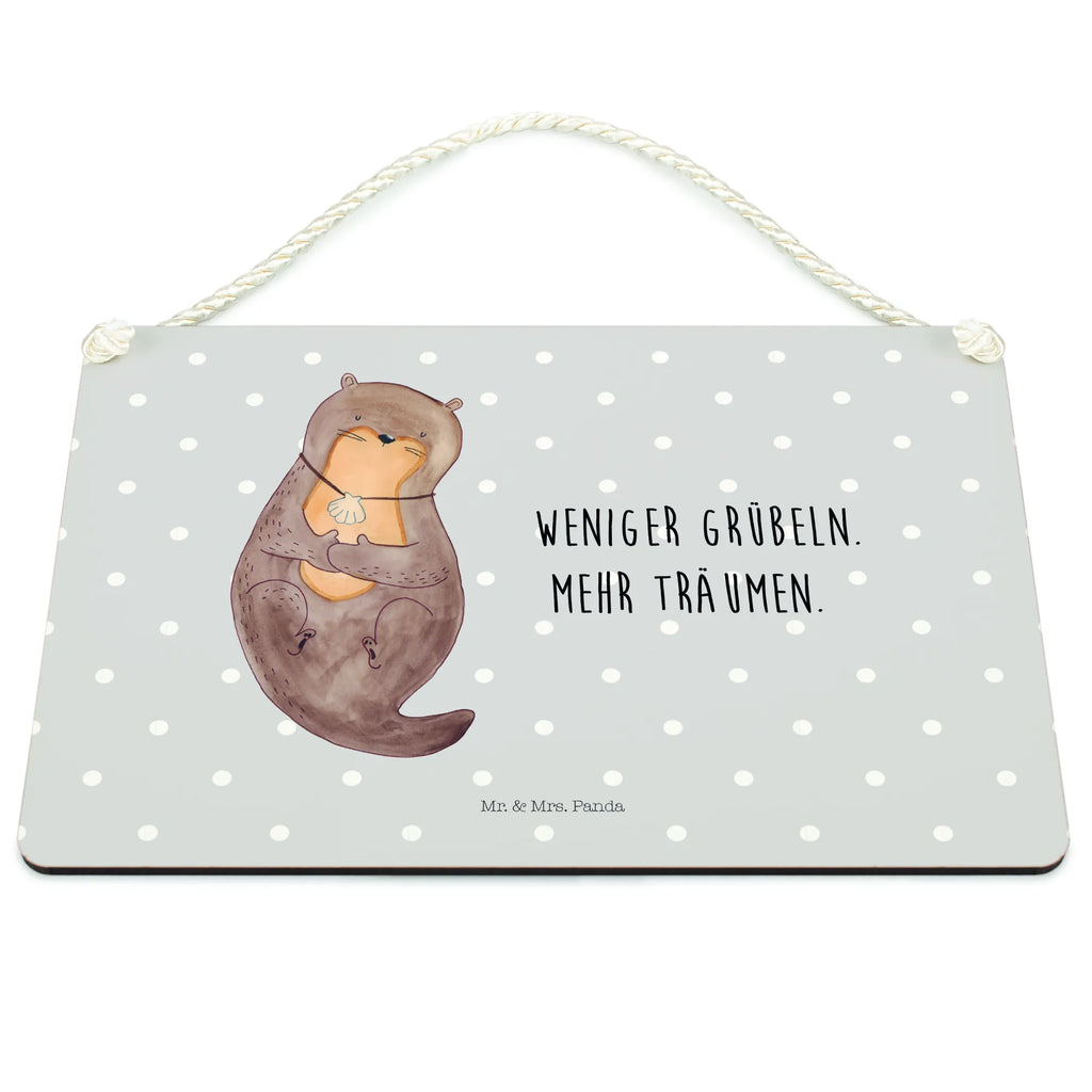 Deko Schild Otter Muschel Dekoschild, Deko Schild, Schild, Tür Schild, Türschild, Holzschild, Wandschild, Wanddeko, Otter, Fischotter, Seeotter, Otterliebe, grübeln, träumen, Motivation, Tagträumen, Büro