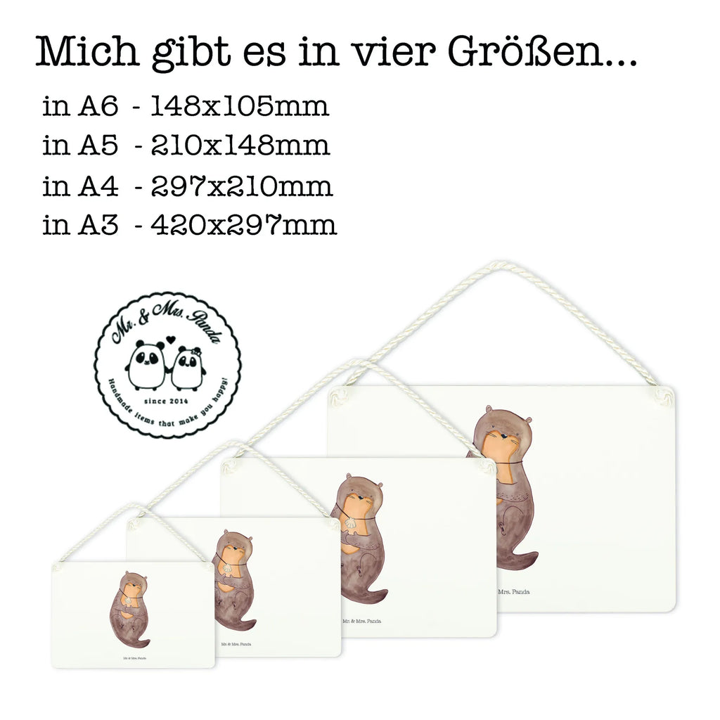 Deko Schild Otter Muschel Dekoschild, Deko Schild, Schild, Tür Schild, Türschild, Holzschild, Wandschild, Wanddeko, Otter, Fischotter, Seeotter, Otterliebe, grübeln, träumen, Motivation, Tagträumen, Büro