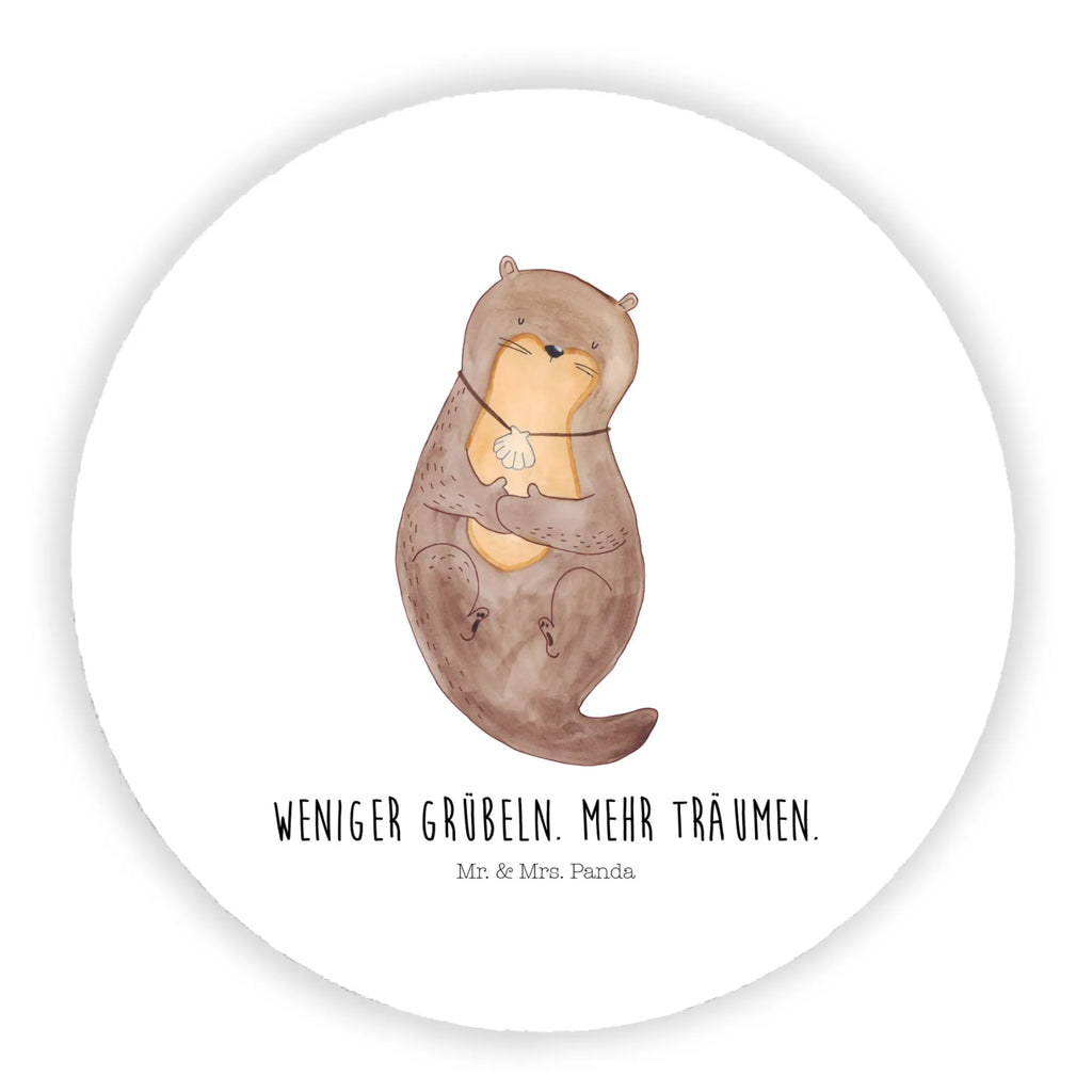 Rund Magnet Otter mit Muschelmedaillon Kühlschrankmagnet, Pinnwandmagnet, Souvenir Magnet, Motivmagnete, Dekomagnet, Whiteboard Magnet, Notiz Magnet, Kühlschrank Dekoration, Otter, Fischotter, Seeotter, Otterliebe, grübeln, träumen, Motivation, Tagträumen, Büro