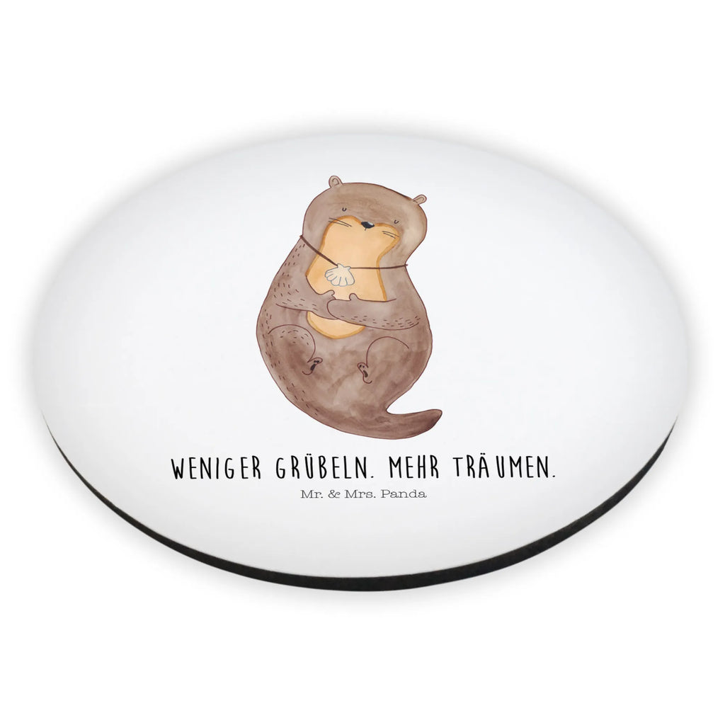 Rund Magnet Otter mit Muschelmedaillon Kühlschrankmagnet, Pinnwandmagnet, Souvenir Magnet, Motivmagnete, Dekomagnet, Whiteboard Magnet, Notiz Magnet, Kühlschrank Dekoration, Otter, Fischotter, Seeotter, Otterliebe, grübeln, träumen, Motivation, Tagträumen, Büro