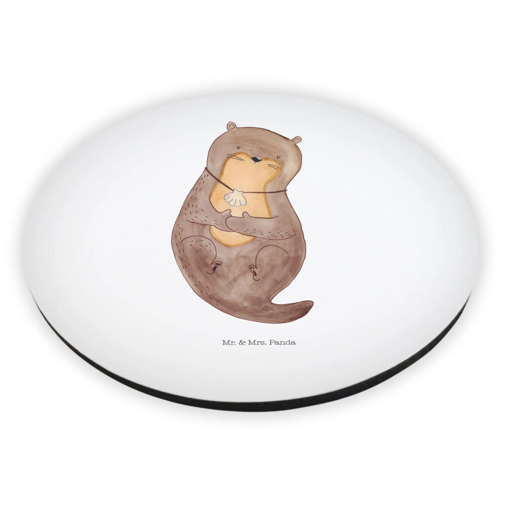 Rund Magnet Otter mit Muschelmedaillon Kühlschrankmagnet, Pinnwandmagnet, Souvenir Magnet, Motivmagnete, Dekomagnet, Whiteboard Magnet, Notiz Magnet, Kühlschrank Dekoration, Otter, Fischotter, Seeotter, Otterliebe, grübeln, träumen, Motivation, Tagträumen, Büro