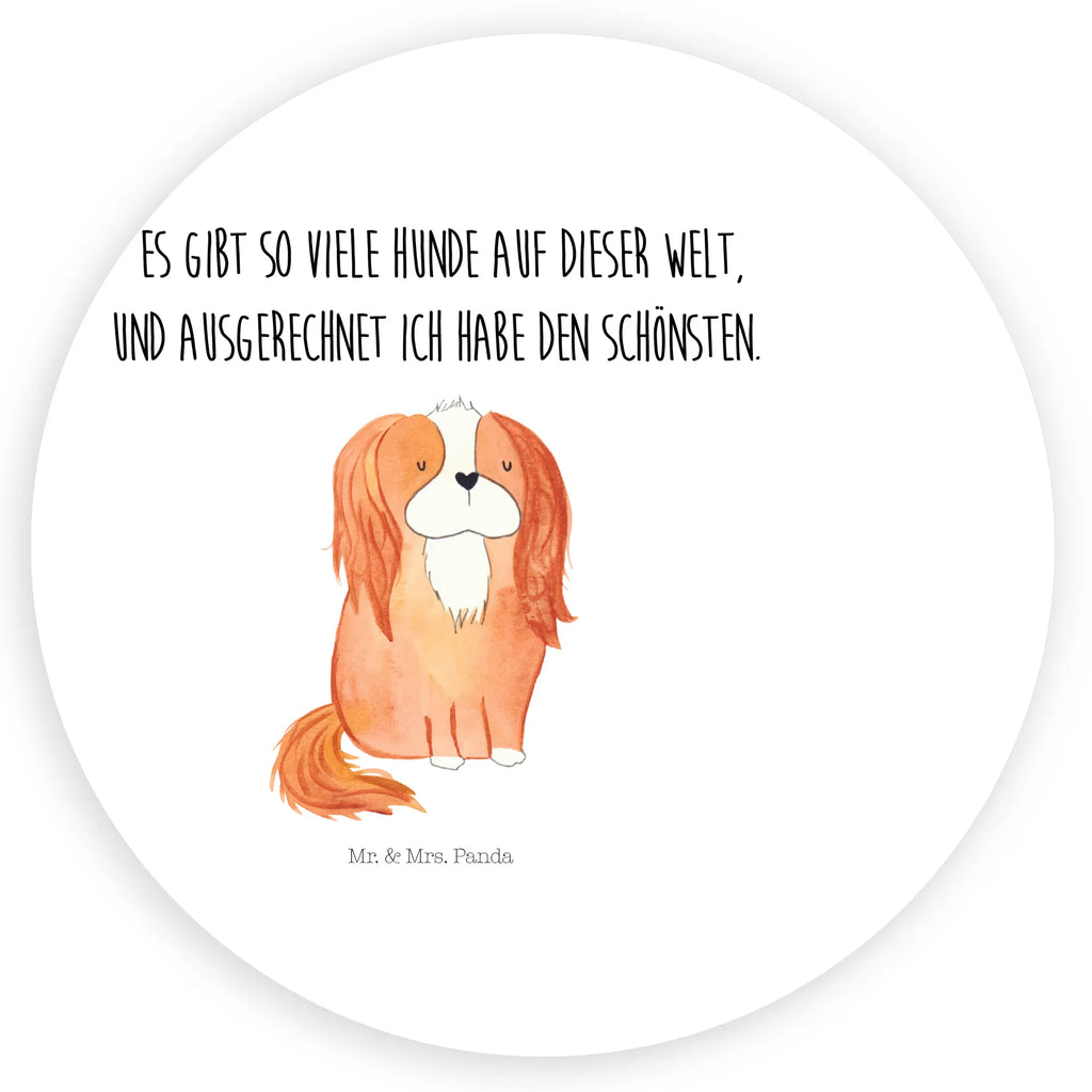 Rund Aufkleber Cavalier King Charles Spaniel Sticker, Aufkleber, Etikett, Hund, Hundemotiv, Haustier, Hunderasse, Tierliebhaber, Hundebesitzer, Sprüche, Cavalier King Charles Spaniel, Cockerspaniel, Spaniel, Spruch, schönster Hund