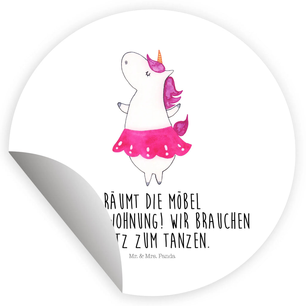 Rund Aufkleber Einhorn Ballerina Sticker, Aufkleber, Etikett, Einhorn, Einhörner, Einhorn Deko, Pegasus, Unicorn, Tanzen, Ballerina, Party, Wohnung, Spaß, Feiern, Geburtstag, Tänzerin, Lebenslust, Lebensfreude