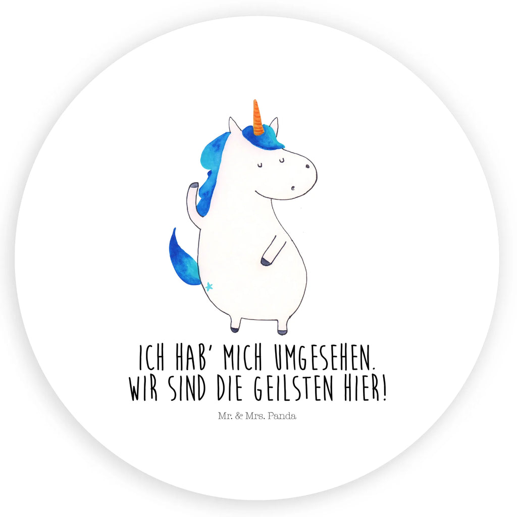 Rund Aufkleber Einhorn Mann Sticker, Aufkleber, Etikett, Einhorn, Einhörner, Einhorn Deko, Unicorn, cool, Mann, Freundin, Familie, bester Freund, BFF, Party, hübsch, beste