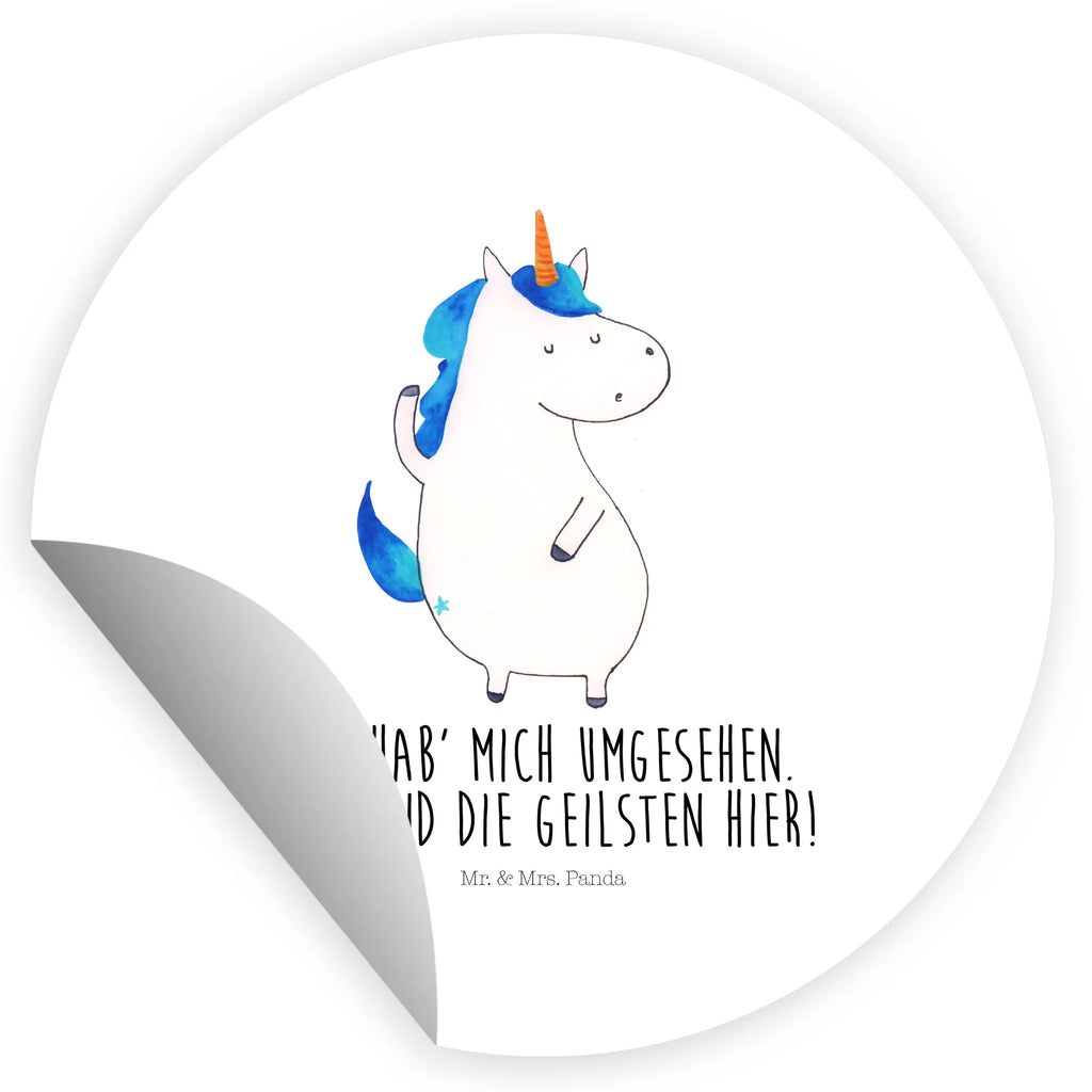 Rund Aufkleber Einhorn Mann Sticker, Aufkleber, Etikett, Einhorn, Einhörner, Einhorn Deko, Unicorn, cool, Mann, Freundin, Familie, bester Freund, BFF, Party, hübsch, beste