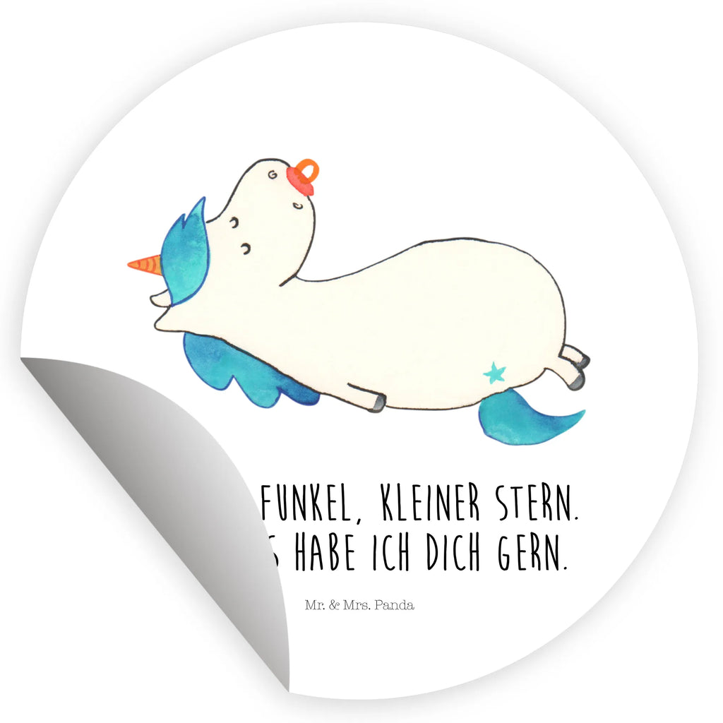 Rund Aufkleber Einhorn Schnullie Sticker, Aufkleber, Etikett, Einhorn, Einhörner, Einhorn Deko, Pegasus, Unicorn, Baby, Kleinkind, Geburt, Geburtstag, Säugling, Schnuller, Geschenk Geburt, Mutter, Mama