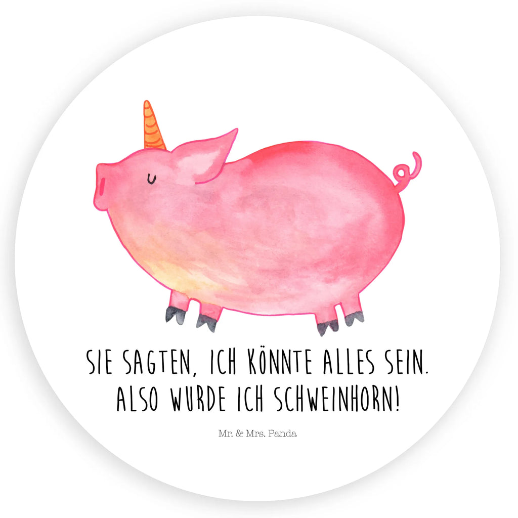 Rund Aufkleber Einhorn Schweinhorn Sticker, Aufkleber, Etikett, Einhorn, Einhörner, Einhorn Deko, Pegasus, Unicorn, Party, Spaß, Schwein, Schweinhorn, Bauer, witzig. lustig, Spruch, geschenk, Pig, Piggy, funny, english, englisch