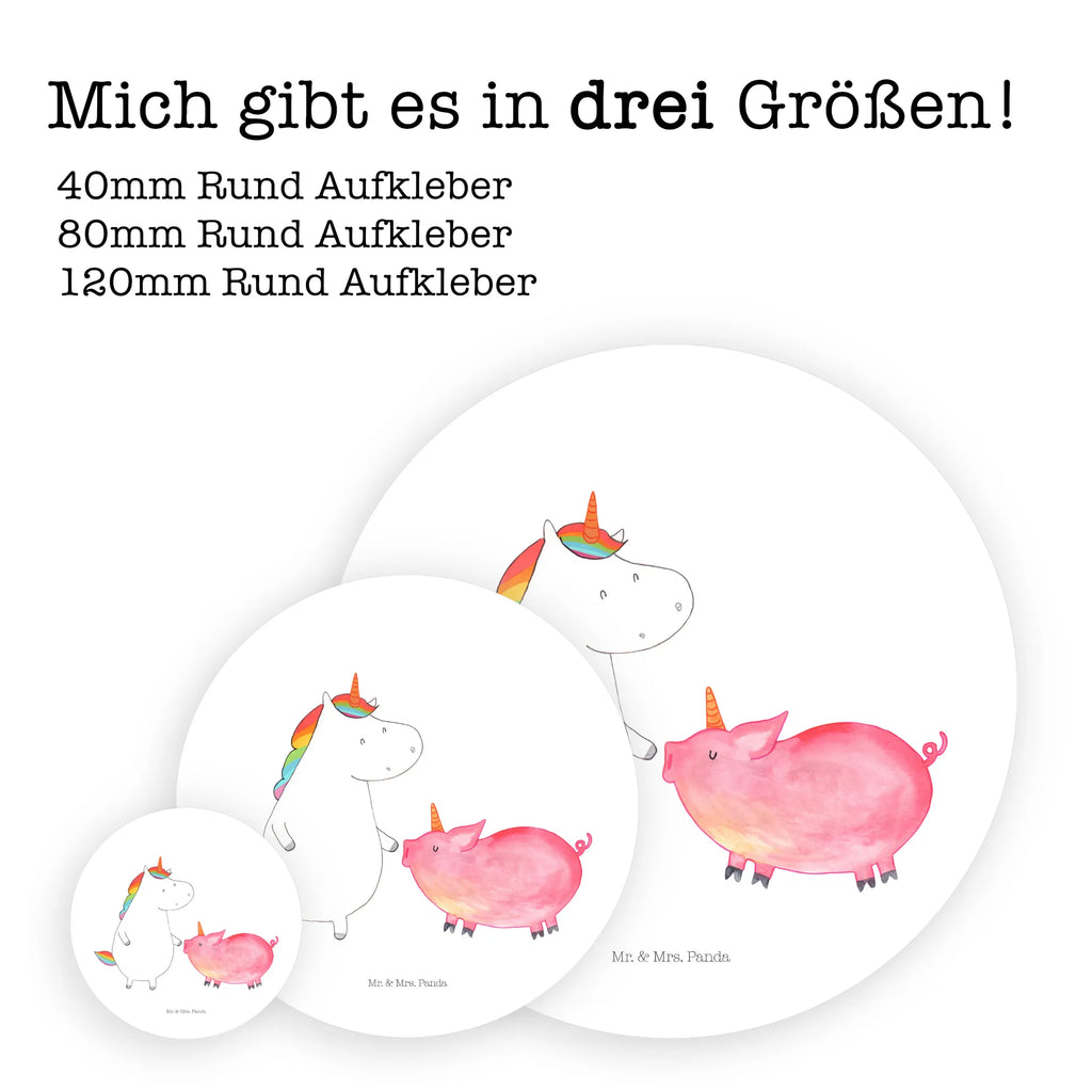 Rund Aufkleber Einhorn + Schweinhorn Sticker, Aufkleber, Etikett, Einhorn, Einhörner, Einhorn Deko, Pegasus, Unicorn, Freundschaft, Schweinhorn, Schwein, Freundin, Schweinchen