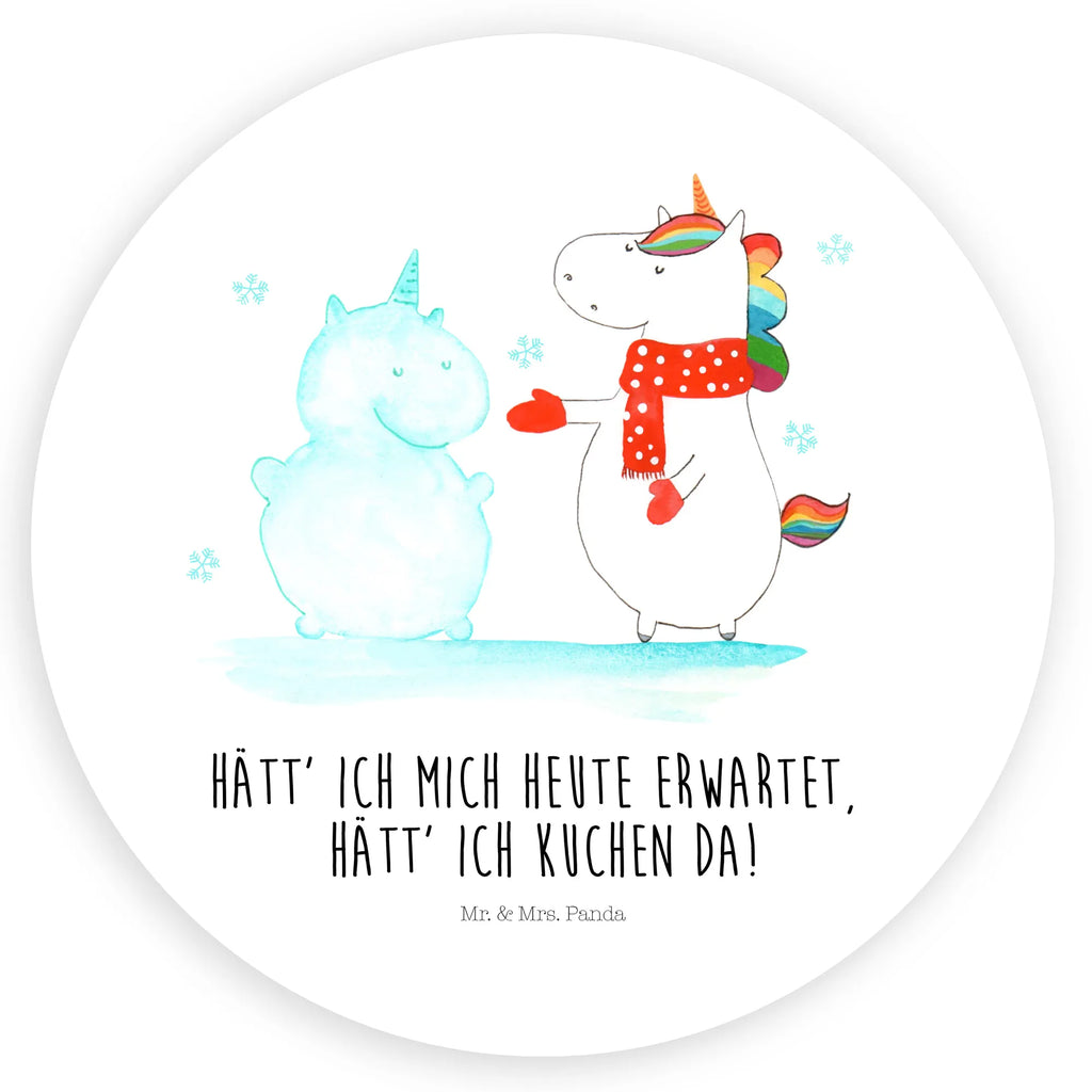 Rund Aufkleber Einhorn Schneemann Sticker, Aufkleber, Etikett, Einhorn, Einhörner, Einhorn Deko, Pegasus, Unicorn, Schneemann, Winter, Schnee, Kuchen, Weihnachten, kalt, Mütze, Handschuhe, X-Mas