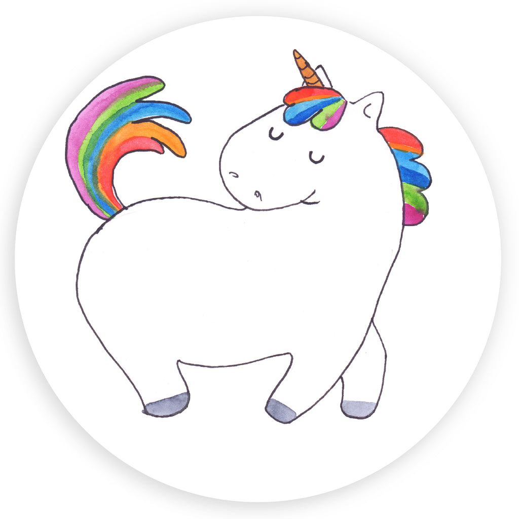 Rund Aufkleber Einhorn stolzierend Sticker, Aufkleber, Etikett, Einhorn, Einhörner, Einhorn Deko, Pegasus, Unicorn, stolz, anders, bunt, Pferd, Reiter, Reiten, Freundin, Geschenk