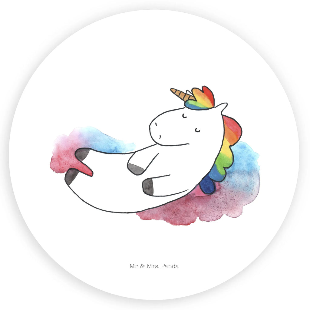 Rund Aufkleber Einhorn Wolke 7 Sticker, Aufkleber, Etikett, Einhorn, Einhörner, Einhorn Deko, Pegasus, Unicorn, verliebt, Menschen, witzig, lustig, Geschenk, Glaube, Realität, Lächeln