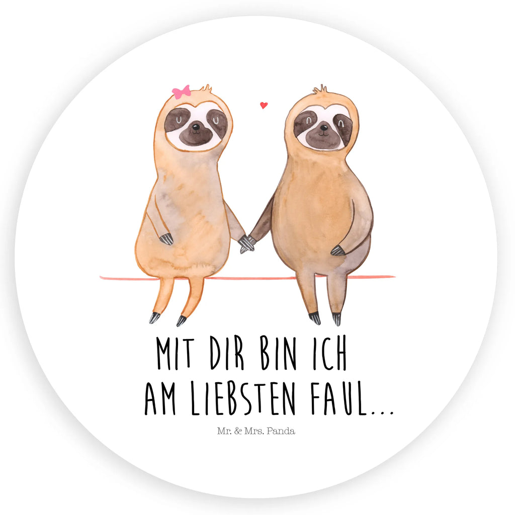 Rund Aufkleber Faultier Pärchen Sticker, Aufkleber, Etikett, Faultier, Faultier Geschenk, Faultier Deko, Faultiere, faul, Lieblingstier, Liebe, Liebespaar, Faultierliebe, Faultierpärchen, verliebt, verlobt, gemeinsam, relaxen, Pärchen, Beziehung, Langsamkeit