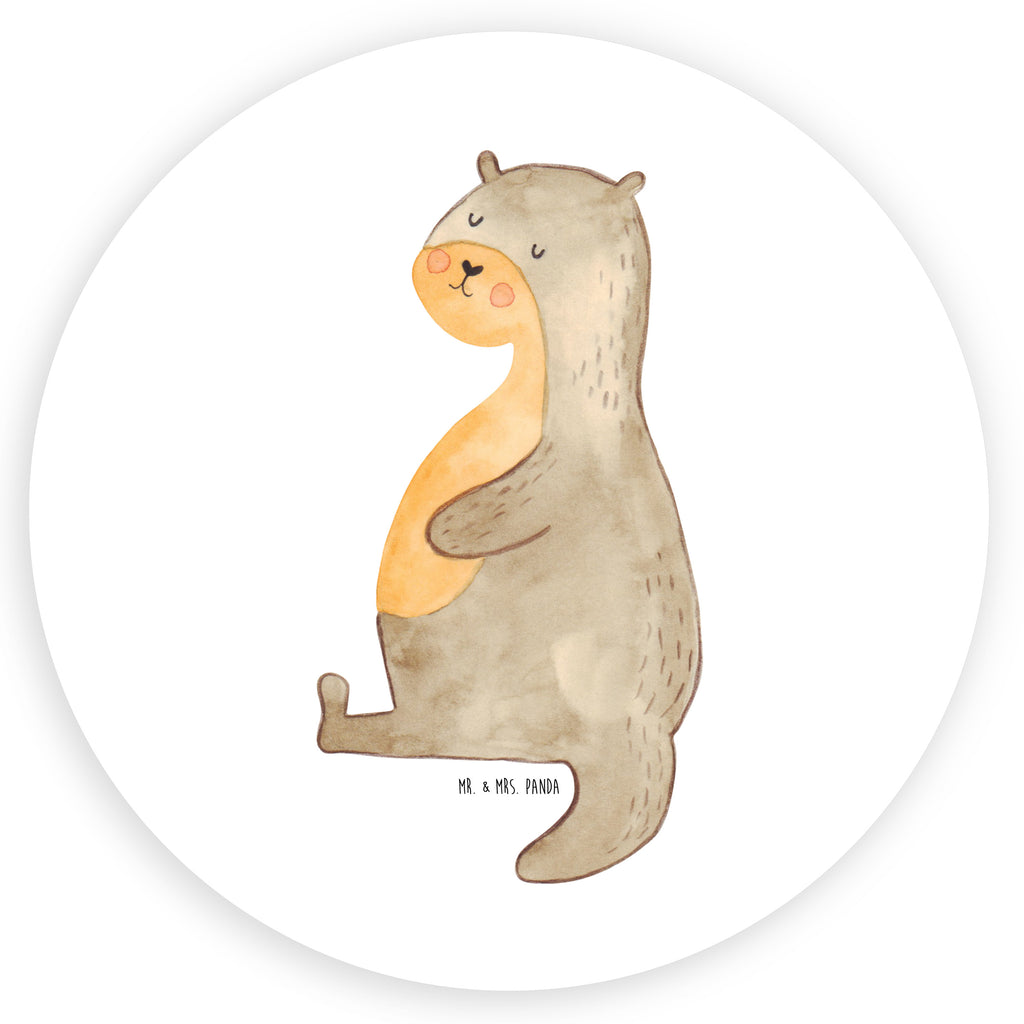 Rund Aufkleber Otter Bauch Sticker, Aufkleber, Etikett, Otter, Fischotter, Seeotter, Otter Seeotter See Otter