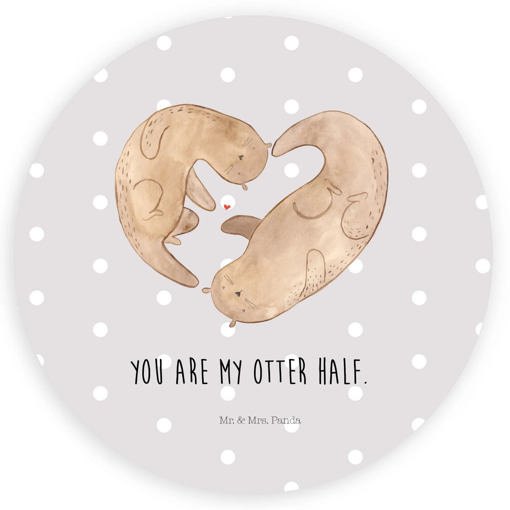 Rund Aufkleber Otter Herz Sticker, Aufkleber, Etikett, Otter, Fischotter, Seeotter, Liebe, Herz, Liebesbeweis, Liebesgeschenk, Bessere Hälfte, Love you, Jahrestag, Hochzeitstag, Verlobung, gemeinsames Leben