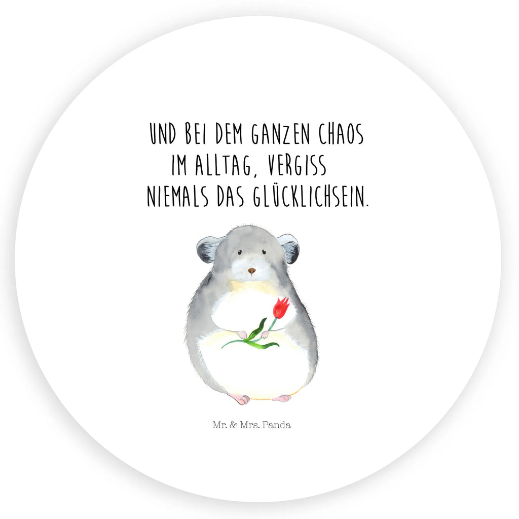 Rund Aufkleber Chinchilla mit Blume Sticker, Aufkleber, Etikett, Tiermotive, Gute Laune, lustige Sprüche, Tiere, Chinchilla, Chinchillas, Liebeskummer, Kummer, Depressionen, traurig sein, Chaos, Glücklichsein, Büro, Büroalltag